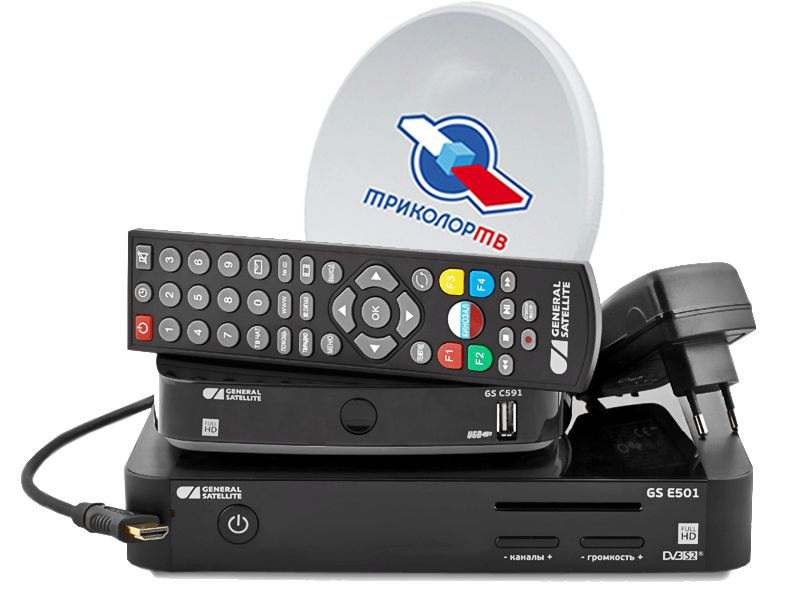 Комплект Трколор на 2 ТВ с ресиверами GS E501/GS C591 купить в Троицке